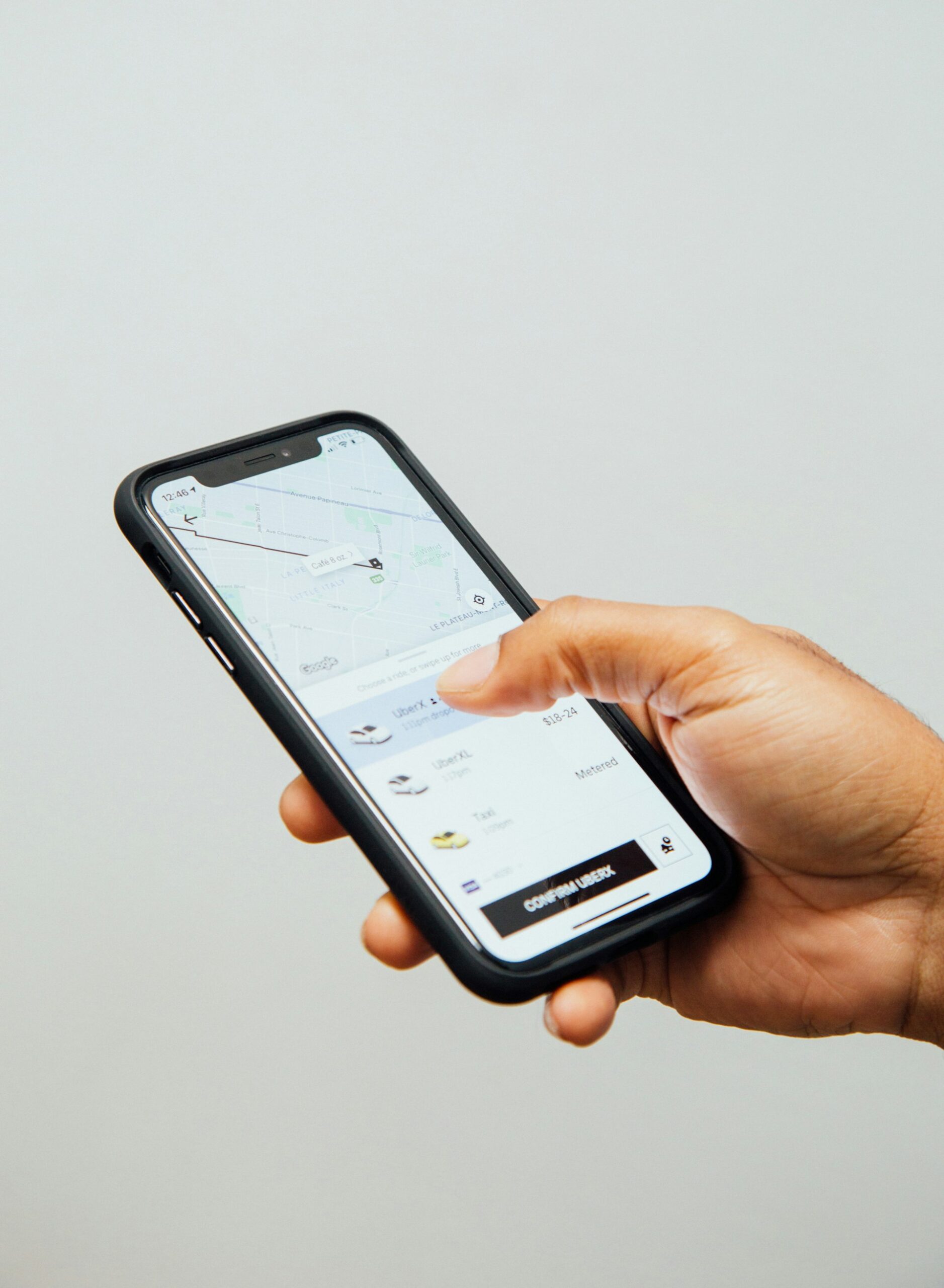 uber app on phone